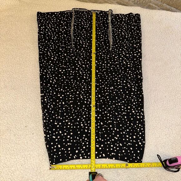 Primark Size 6 Midi Length Womens Skirt with Slits Black White Polka Dots NWOT - Picture 5 of 5